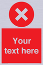 IV7128: Custom red background, circle with cross