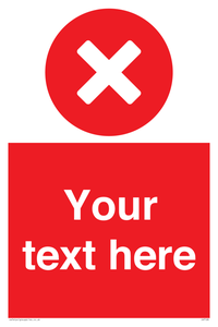 IV7128: Custom red background, circle with cross