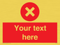 IV7128: Custom red background, circle with cross