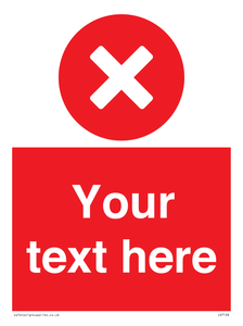 IV7128: Custom red background, circle with cross
