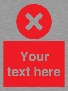 IV7128: Custom red background, circle with cross