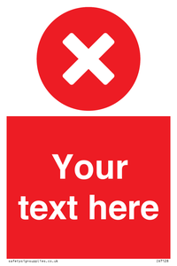 IV7128: Custom red background, circle with cross