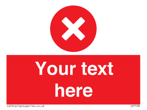 IV7128: Custom red background, circle with cross
