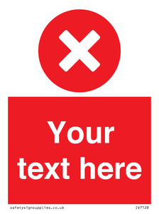 IV7128: Custom red background, circle with cross