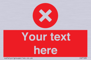 IV7128: Custom red background, circle with cross