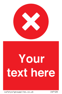 IV7128: Custom red background, circle with cross