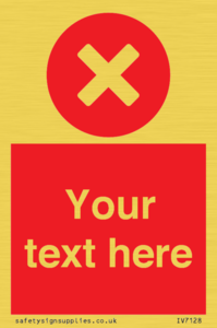 IV7128: Custom red background, circle with cross
