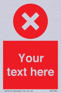 IV7128: Custom red background, circle with cross