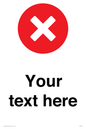 IV7129: Custom plain background, red circle with a cross