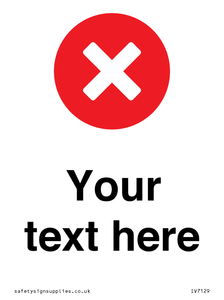 IV7129: Custom plain background, red circle with a cross