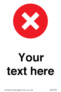 IV7129: Custom plain background, red circle with a cross