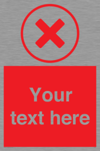 IV7130: Custom red background, red cross in circle sign