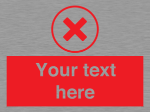 IV7130: Custom red background, red cross in circle sign