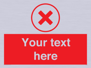 IV7130: Custom red background, red cross in circle sign