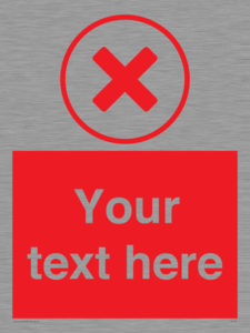 IV7130: Custom red background, red cross in circle sign