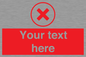 IV7130: Custom red background, red cross in circle sign