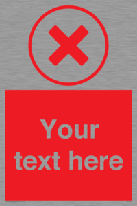 IV7130: Custom red background, red cross in circle sign