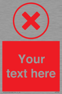 IV7130: Custom red background, red cross in circle sign