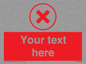 IV7130: Custom red background, red cross in circle sign