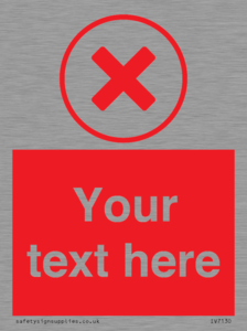 IV7130: Custom red background, red cross in circle sign