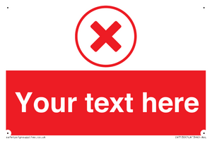 IV7130: Custom red background, red cross in circle sign