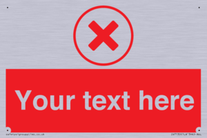 IV7130: Custom red background, red cross in circle sign