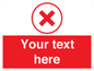IV7130: Custom red background, red cross in circle sign