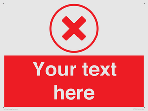 IV7130: Custom red background, red cross in circle sign