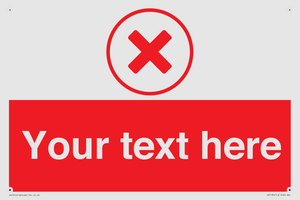 IV7130: Custom red background, red cross in circle sign