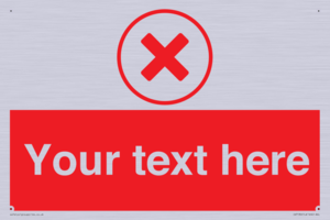 IV7130: Custom red background, red cross in circle sign