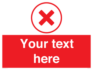 IV7130: Custom red background, red cross in circle sign