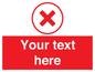 IV7130: Custom red background, red cross in circle sign