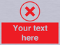 IV7130: Custom red background, red cross in circle sign