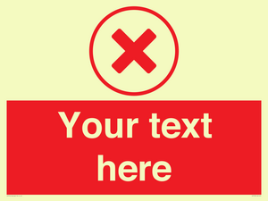 IV7130: Custom red background, red cross in circle sign