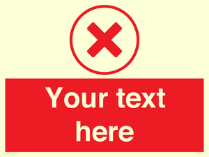 IV7130: Custom red background, red cross in circle sign