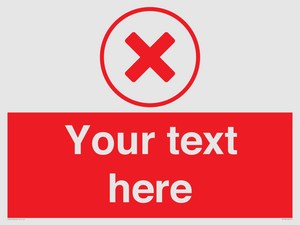 IV7130: Custom red background, red cross in circle sign