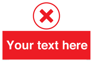 IV7130: Custom red background, red cross in circle sign