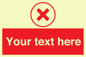 IV7130: Custom red background, red cross in circle sign