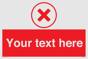 IV7130: Custom red background, red cross in circle sign