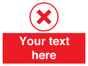 IV7130: Custom red background, red cross in circle sign
