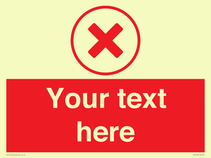 IV7130: Custom red background, red cross in circle sign