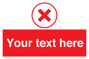 IV7130: Custom red background, red cross in circle sign