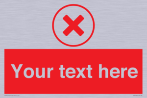 IV7130: Custom red background, red cross in circle sign