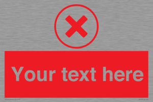 IV7130: Custom red background, red cross in circle sign