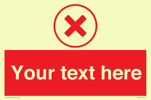 IV7130: Custom red background, red cross in circle sign