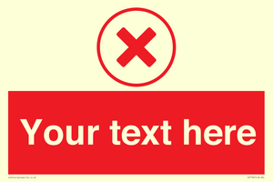 IV7130: Custom red background, red cross in circle sign