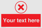 IV7130: Custom red background, red cross in circle sign