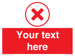 IV7130: Custom red background, red cross in circle sign