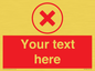 IV7130: Custom red background, red cross in circle sign