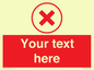 IV7130: Custom red background, red cross in circle sign
